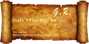 Győrffy Réka névjegykártya